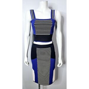 Ribbed Knit Skirt And Cropped Top